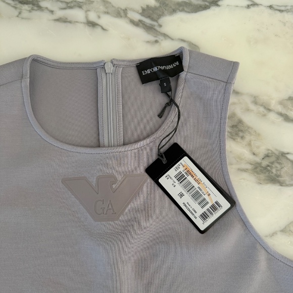 EA7 EMPORIO ARMANI Womans Gray GA Logo Stretch Tank Top Lg/Sm, 3D2K6A - Picture 6 of 12